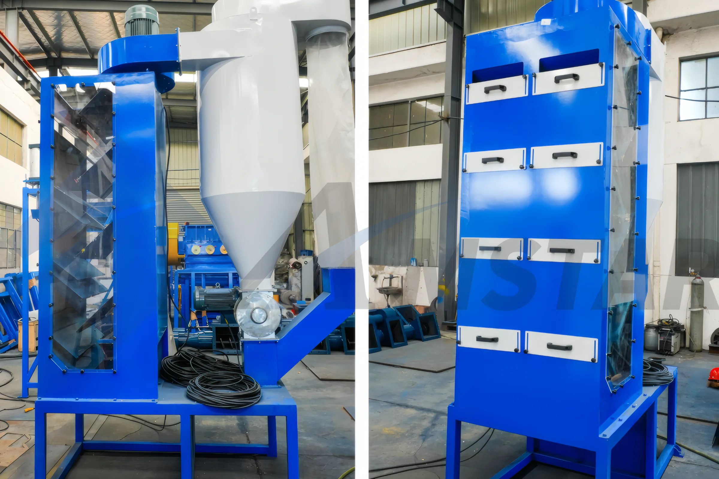 Label Separator – paired front and side views of the air separation column