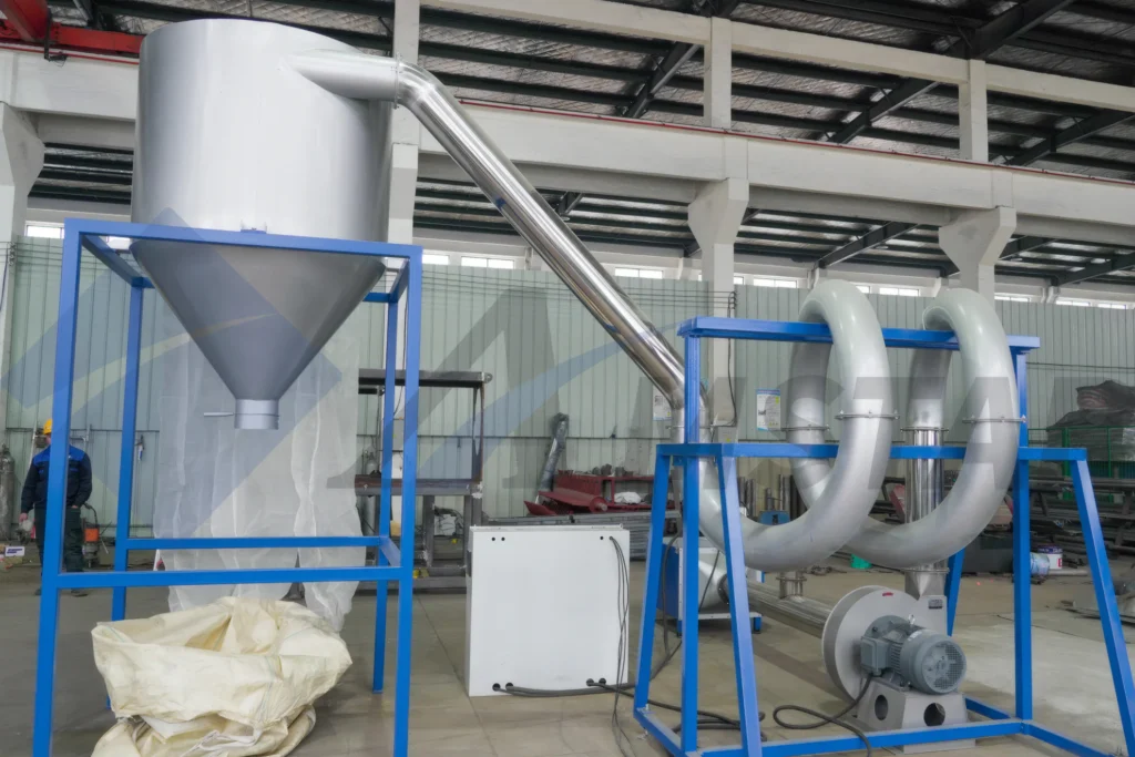 Thermal Dryer – drying pipe loops, blower and cyclone collector