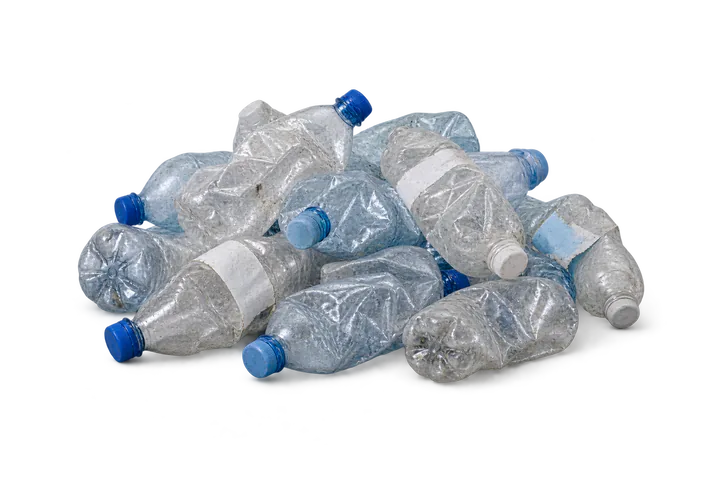 Used PET bottles before separation